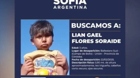 Lian desaparecido en Córdoba