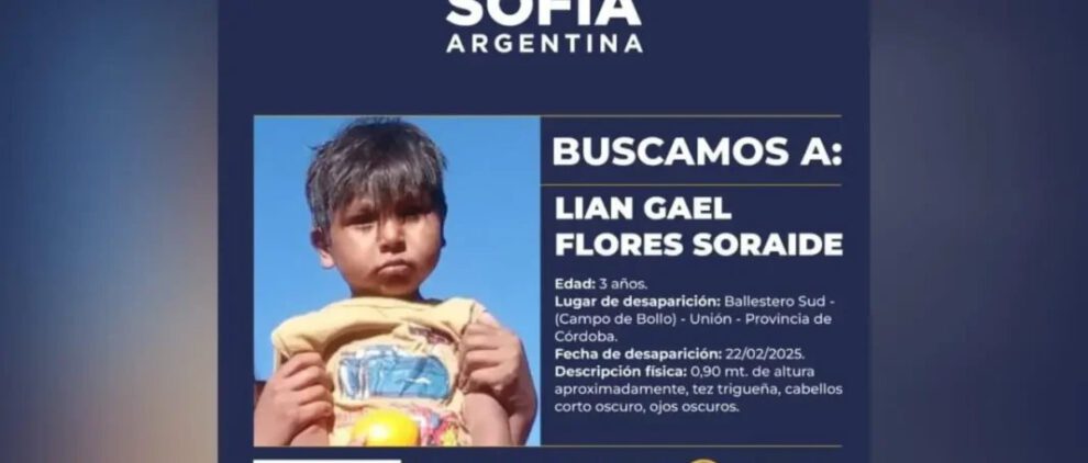Lian desaparecido en Córdoba
