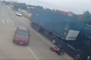 Accidente de motociclista en Santa Cruz