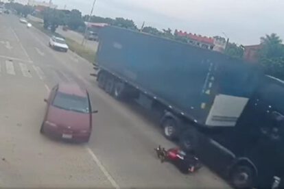 Accidente de motociclista en Santa Cruz