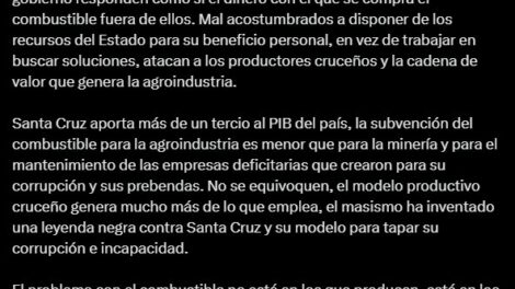 subvenciones a sectores productivos en Santa Cruz