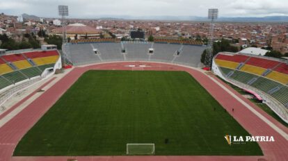 Vista aérea del estadio Jesús Bermúdez de Oruro