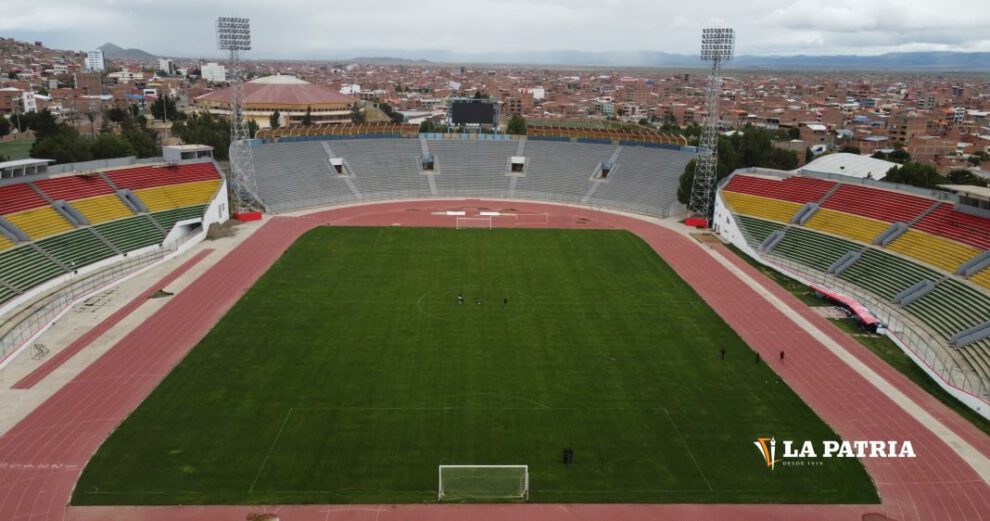 Vista aérea del estadio Jesús Bermúdez de Oruro