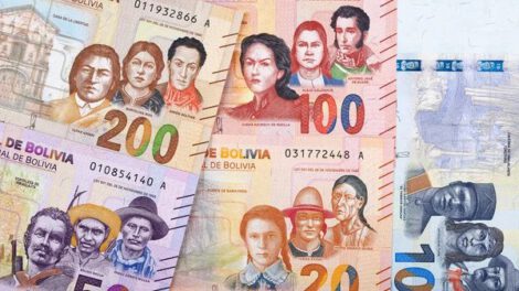 Billetes bolivianos sobre el contexto de aumentos salariales en Bolivia