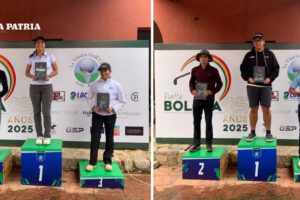 Ganadores en la categoría Juvenil en damas y varones en la Vuelta Bolivia Golf