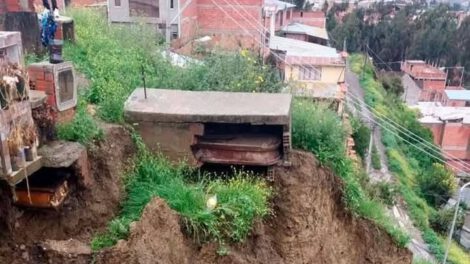 Cementerio ilegal en Ovejuyo tras deslizamiento