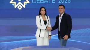 Debate presidencial Ecuador entre Daniel Noboa y Luisa González