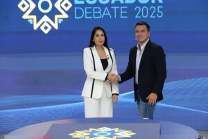 Debate presidencial Ecuador entre Daniel Noboa y Luisa González