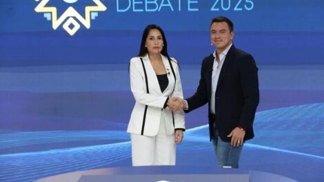 Debate presidencial Ecuador entre Daniel Noboa y Luisa González