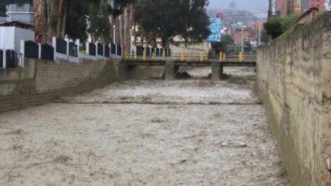 Crecida del río Huayñajahuira tras granizada