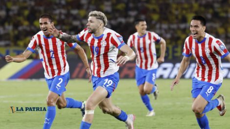 Julio Enciso celebra el empate logrado en Barranquilla