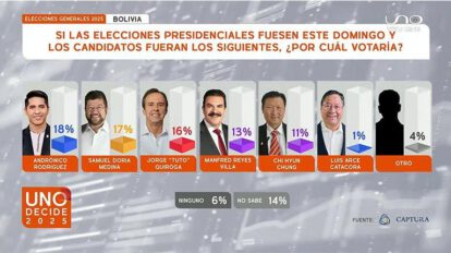Encuesta de intención de voto para las elecciones generales en agosto