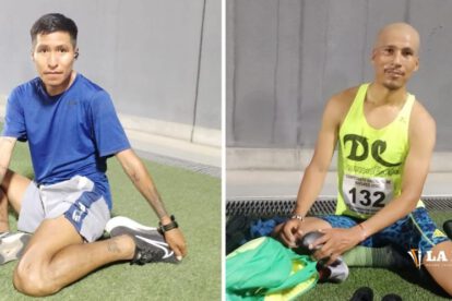 David Ninavia y Víctor Aguilar, atletas orureños destacados en el atletismo