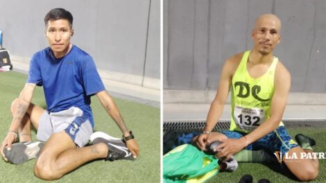 David Ninavia y Víctor Aguilar, atletas orureños destacados en el atletismo