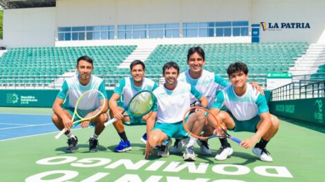 La base del equipo boliviano de tenis para la Copa Davis