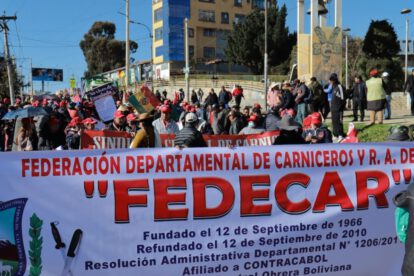 Marcha de carniceros llegó a La Paz