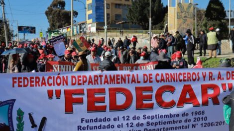 Marcha de carniceros llegó a La Paz