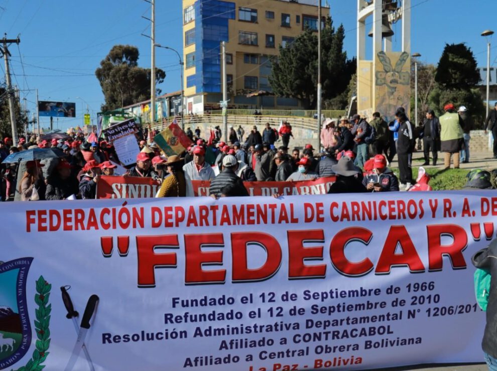 Marcha de carniceros llegó a La Paz