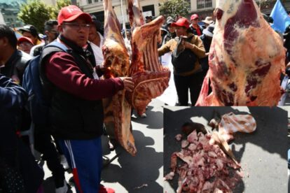 Protesta de los carniceros en La Paz