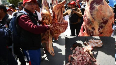 Protesta de los carniceros en La Paz
