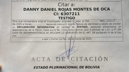 Citación a diputado evista por caso Mairana