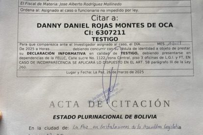 Citación a diputado evista por caso Mairana