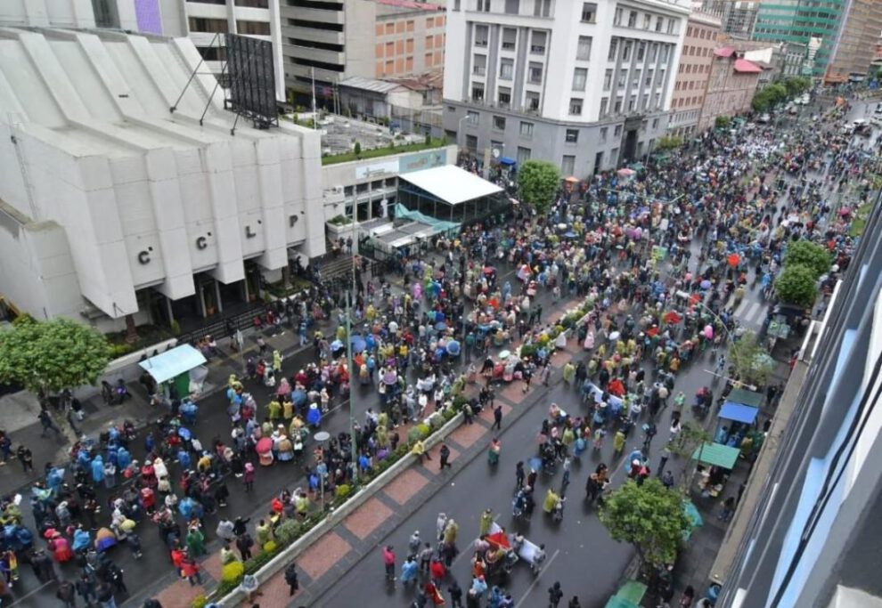 Marcha contra el hambre y la pobreza en La Paz