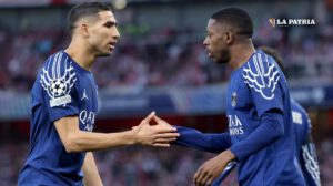 PSG Champions League, Ousmane Dembelé celebra gol ante Arsenal