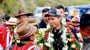 Anelis Huanca representante de organizaciones sociales de los Yungas para apoyar a Andrónico Rodríguez