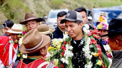 Anelis Huanca representante de organizaciones sociales de los Yungas para apoyar a Andrónico Rodríguez