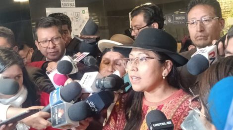 Marcha pacífica del MAS encabezada por la diputada Gladys Quispe