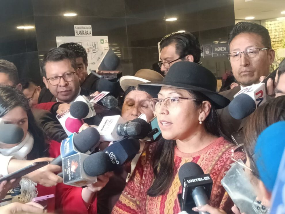 Marcha pacífica del MAS encabezada por la diputada Gladys Quispe