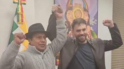 Candidatos del MAS Eduardo Del Castillo y Milán Berna