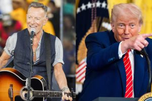 Bruce Springsteen y Donald Trump en un combo de fotografías de archivo