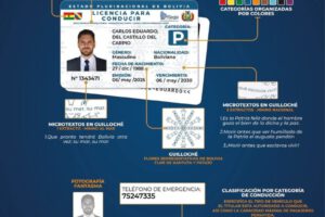 Nueva licencia de conducir Bolivia con medidas de seguridad avanzadas
