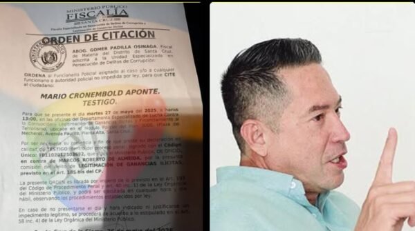 Mario Cronenbold citado por vínculos con el capo brasileño Tuta