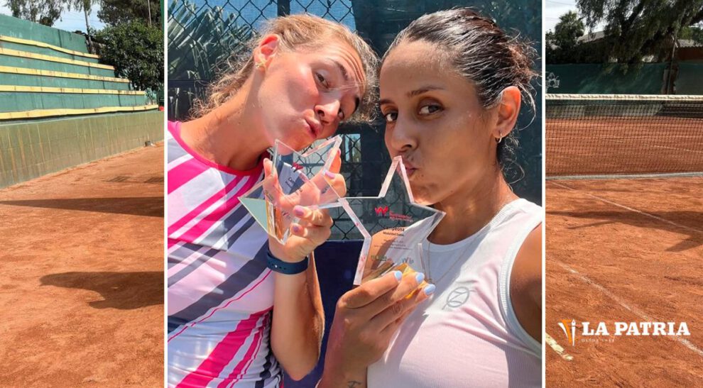 Noelia Zeballos y Miriana Tona con sus trofeos tras vencer en Dobles