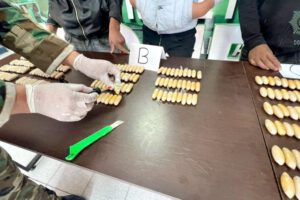 Cápsulas de cocaína secuestradas por la Policía