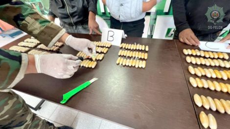 Cápsulas de cocaína secuestradas por la Policía