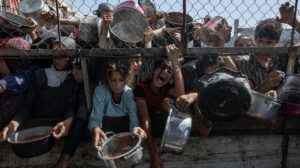 centro de distribución de alimentos en Gaza