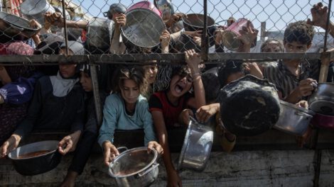 centro de distribución de alimentos en Gaza