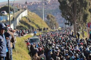 Marcha de transportistas en La Paz