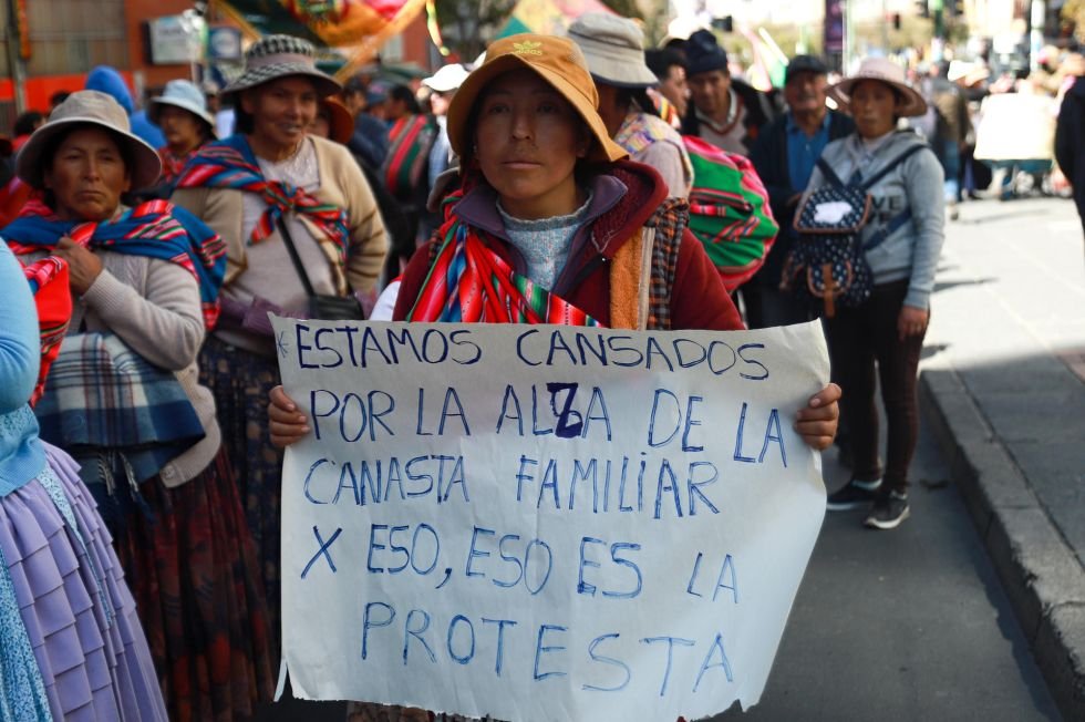 Crisis alimentaria en Bolivia durante protestas campesinas