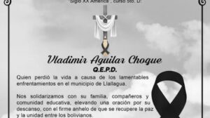 Estudiante fallece en Llallagua tras enfrentamientos