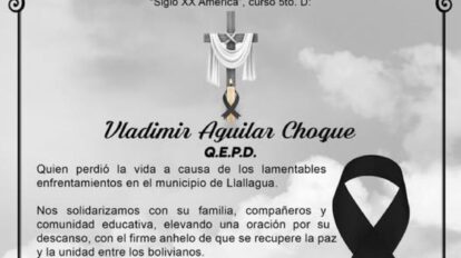 Estudiante fallece en Llallagua tras enfrentamientos