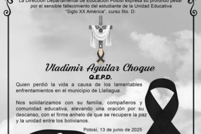 Estudiante fallece en Llallagua tras enfrentamientos