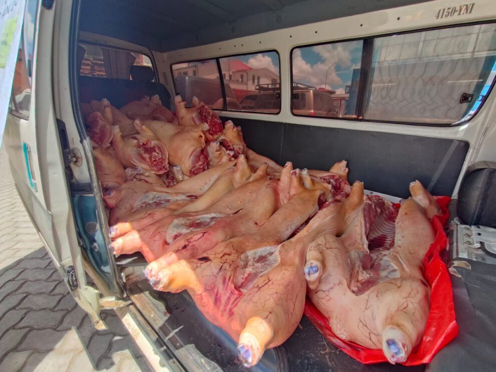 Incautación de carne de cerdo en La Paz