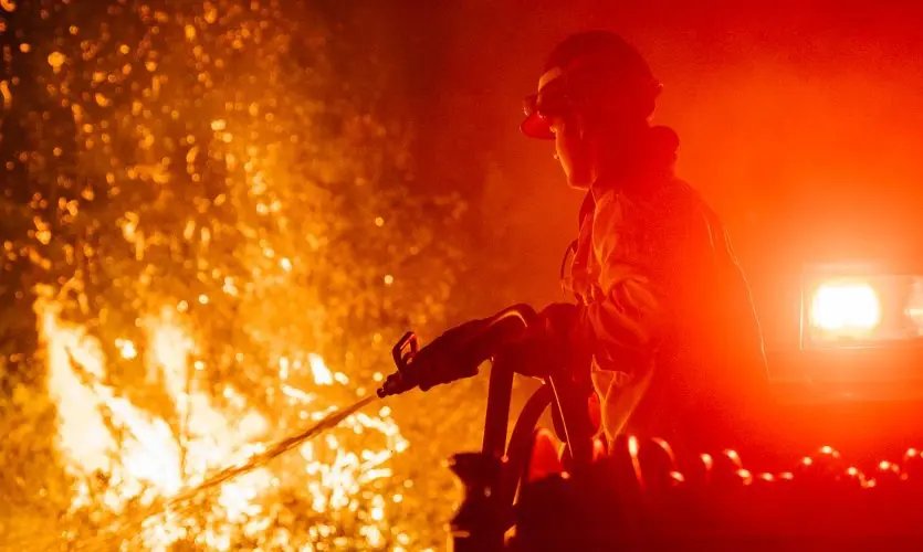 Incendio forestal en Nueva Jersey