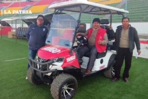 El carrito camillero en el estadio Jesús Bermúdez