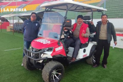 El carrito camillero en el estadio Jesús Bermúdez